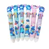 Bolígrafo de Colores Cartoon Stitch Creativo Lindo Bolígrafo Multicolor para Cuaderno Estudiante Multifuncional Bolígrafo Medio Base Aceite/Agua