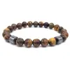 Pulsera Magnética de Venta Caliente Transfronteriza Moda Nueva para Hombre Pulsera de Cuentas Ojo de Tigre Negro Piedra Mapa Pino Blanco Venta al por Mayor
