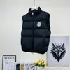 Chaleco de Plumas Moncler Otoño/Invierno Color Sólido Cortavientos Cuello Alto Unisex Dos Colores Blanco y Negro Chaqueta Cálida sin Mangas