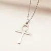 Collar con Colgante de Acero Inoxidable Hueco Cruz Ankh Egipcia Geométrico Largo Hip-Hop Transfronterizo Europeo y Americano Tohm
