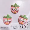 Parche de Gato Fresa de Resina Pegamento de Crema Accesorios DIY Pinzas para el Cabello de Niños Caja de Almacenamiento Decoración de Zapatos Plano Dibujos Animados