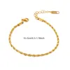 Tobillera de Acero Inoxidable Chapado en Oro de 18K Estilo Europeo y Americano Transfronterizo Nuevo, Clip de Papel, Moda para Mujer, Joyería de Tobillera Simple y Versátil