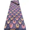 Tecido de Renda Solúvel em Água com Padrão Olho de Pavão em Largura Total, Tecido para Vestido de Moda Africana, Atacado em Rolo Inteiro