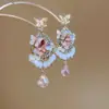 Pendientes de gota con incrustaciones de diamantes transfronterizos europeos y americanos, pendientes de lujo de alta gama, accesorios para orejas de moda de nicho, venta al por mayor desde fabricante de Yiwu