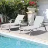 Silla de playa para exteriores de hotel, silla tumbona de malla texlin para jardín y piscina, silla a prueba de humedad y sol, tumbona de ocio