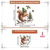 Colección transfronteriza de lindas pegatinas de ventana con temática navideña de ardilla y rama de pino para decoración del hogar, adecuadas para ventanas, puertas de vidrio y otras superficies; pegatinas de cristal electrostáticas