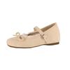 Sapatos de Salto Embutido Estilo Francês para Mulheres, Novo Modelo Primavera 2026, Combinados com Saias, Sapatos Mary Jane com Tira de Laço