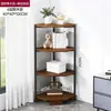 Gabinete de Esquina Estante de Esquina para Pared Integrado Contra la Pared Sala de Estar Cocina Dormitorio Estante Triangular Multifuncional para Almacenamiento