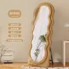 Espejo de Vestir Estilo Ins Crema Alienígena Espejo de Cuerpo Entero Popular de Onda Cibernética Espejo de Pie Espejo de Vestir para Dormitorio de Niña