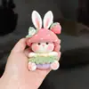 Muñeca de Conejito Fresa Linda de Ganchillo de Lana Material de Tejido a Mano Bolsa de Materiales DIY Colgante para Bolso Casero Llavero