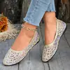 Zapatos de Malla para Mujer de Tallas Grandes con Tira Cruzada 2026 Verano Nuevos Zapatos Individuales de Suela Plana Bajos Slip-on Mocasines Perezosos Mujer