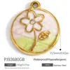 Accesorios de Joyería de Acero Inoxidable Transfronterizos Maleta de Dibujos Animados Goteo de Aceite Flor Colorida Chapado en Oro Real de 18K Colgante