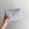 Nueva Bolsa de Cosméticos Acolchada con Lazo de Gran Capacidad, Tacto de Alta Gama, Estilo Ins, Alto Valor Estético, Bolsa de Almacenamiento Portátil para Maquillaje