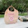 24271 Dia da Rede Internet Nicho Bordado Sacola de Compras Bolsa de Mão de Nylon Bolsa de Ombro Estudante Ecológica Lancheira