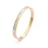 Pulsera de Acero Inoxidable con Incrustaciones de Diamantes y Madreperla de Venta Caliente Transfronteriza para Mujer, Joyería de Acero de Titanio de Lujo Ligero con Diseño de Nicho de 18K, Personalización