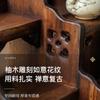 Prateleira de mesa pequena antiga em estilo chinês, prateleira de madeira maciça para exibição de bules de chá, prateleira de exibição para potes de areia roxos, conjunto de chá, enfeites de prateleira de armazenamento