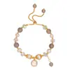 Pulsera de Cristal de Ágata Gris Perla de Agua Árbol de la Vida Acero Inoxidable Ajustable Nicho Nuevo Estilo Joyería para Mujer en Stock