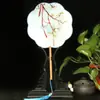 Ventoinha Hanfu em formato de flor, ventoinha feminina para dança antiga, pequena ventoinha redonda, ventoinha de rede vermelha com cabo longo DIY, suprimento para barraca de discoteca
