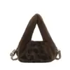 Bolso de Peluche Versátil y Sencillo con Correa al Hombro Otoño/Invierno Piel Sintética de Visón Bolso Pequeño de Mano Bolso Suave para Llevar en la Mano Bolso de Mujer