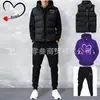 Comercio Exterior Transfronterizo Conjunto de Tres Piezas Sudadera Chaleco para Hombre y Mujer con Forro Polar y Estampado de Corazón Traje Deportivo con Capucha Casual