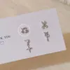 Colección de Pendientes de Hueso de Titanio Estilo Coreano, Pendientes de Lujo Ligero con Lazo para Mujer, Accesorios Sencillos para Orejas con Pasador de Plata S925