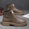 Botas Martin Masculinas Outono Novas Botas de Escalada de Cano Alto Estilo Britânico Retro Botas Curtas da Moda Masculina Fundo Grosso All-match