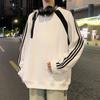 Suéter oversize de estilo americano estilo Hong Kong para hombre primavera y otoño 2024 nuevo color a juego abrigo pesado ropa de marca de moda