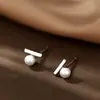 Pendientes de Perla Rectos de Moda y Sencillos para Mujer, un Regalo para Mejores Amigas, Pendientes Versátiles para el Trabajo, Joyería de Temperamento de Lujo Ligero
