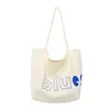 Bolso de hombro con estampado de letras de moda Dopamine, gran capacidad, bolso de mano casual relajado, bolso de lona versátil para compras y viajes