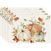 Manteles individuales de lino Amazon Otoño Acción de Gracias Transfronterizos para Decoración de Fiesta Festiva en Sala de Estar Comedor del Hogar Banderines de Mesa Personalizados