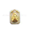 Pingente Guanyin Maitreya Buda de jade incrustado em ouro pingente Guanyin Buda masculino e feminino de marca quadrada de jade branco incrustada em ouro com diamante