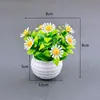 Adornos Florales Románticos de Margarita en Maceta al por Mayor Transfronterizos Girasol Pequeño Simulado Bonsái Pequeño Accesorios Decorativos para Fotografía