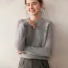 Nuevo Estilo Otoño e Invierno 2026 Suéter de Cachemir Grueso de Doble Capa para Mujer Cuello Redondo Color Sólido Holgado de Manga Larga Suéter Base de Punto