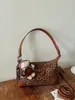 Nova bolsa de mão estilosa com estampa de leopardo para mulheres, bolsa de ombro retrô da moda e de alta aparência, bolsa de ombro versátil para o dia a dia