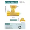 Conector de Latão de Quatro Vias, Distribuidor de Água de Três Vias, Torneira de 1/2 Polegada e 3/4 Polegada, Uma Entrada e Duas Saídas, Conexões para Tubo de Água de 3/4 Polegada