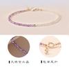 [Ziteng] pulsera de amatista lavanda natural aterrizada con éxito cuentas de oro de 14k de 2 mm extremadamente finas pulsera conservadora del color