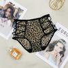 Ropa interior de talla grande popular para mujer, ropa interior de encaje, transpirable, tirantes finos, hueca, alta elasticidad, cintura alta, calzones grandes sexys
