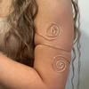 Anillo de Brazo Circular Geométrico Simple Dorado Transfronterizo Europeo y Americano, Brazalete de Doble Abertura, Accesorios de Baile para Mujeres