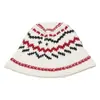 Gorro de Punto Estilo Fair Isle Japonés-Coreano Transfronterizo 2026 Gorro de Punto Geométrico de Onda Bohemio Gorro Tipo Cubo Protector de Orejas