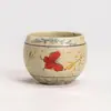 Azul y Blanco Flintstone Rojo Caramelo Esmalte Mariposa Orquídea Pintada a Mano Cerámica Juego de Té Taza de Maestro Taza Redonda Taza de Té para el Hogar Taza Individual