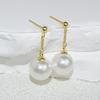 Versión coreana de los aretes de perlas windy más vendidos, aretes Joker simples de moda con aretes de libro rojo pequeño, suministro al por mayor