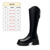Botas Largas para Mujer 2026 Nuevo Otoño Suela Gruesa Corte en V Marrones Altura Sobre la Rodilla que Aumentan la Estatura para Personas Pequeñas con Pantorrillas Anchas