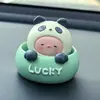 Enfeites Criativos Fofos de Animais com Cabeça que Mexe para Carro Desenhos Animados Animais de Estimação Fofos Acessórios de Interior de Carro Enfeites Decorativos para Console Central de Carro Feminino