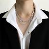 Collar de estrella de cuatro esquinas con borlas de ópalo de alta calidad con diseño de nicho, cadena de clavícula ligera de lujo para hombre y mujer