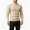 Suéter de punto con cuello alto medio para hombre, nuevo para otoño e invierno, de importación, top de punto, patrón jacquard estilo juvenil, moderno y casual, capa base cálida