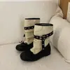 Botas de cano médio com duas tiras da moda para mulheres, botas de verão com sola grossa para aumentar a altura para pessoas baixinhas, botas de montaria versáteis, botas da moda