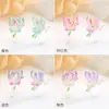 Brincos de resina de lírio-aranha luminosos, elegantes e compactos, clipes de orelha sem furo, paleta de cores claras, suaves e versáteis para o uso diário