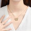Collar de boda con banquete de mariposa de lujo ligero de diamantes completo transfronterizo para mujer, cadena de clavícula versátil para celebridad de Internet, titanio, venta al por mayor de fábrica para mujer