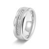 Comercio electrónico acero de titanio 8MM arco interior Cuarto de esmeril anillo de hombre con diamante de oro moda alto sentido joyería europea y americana al por mayor