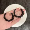 Pendientes de Cuero Plegado Estilo Chica Dulce y Fresca Picante Personalizados Ankora Red, Exagerados y Elegantes, Exquisitos Pendientes Retro de Gran Venta para Mujer